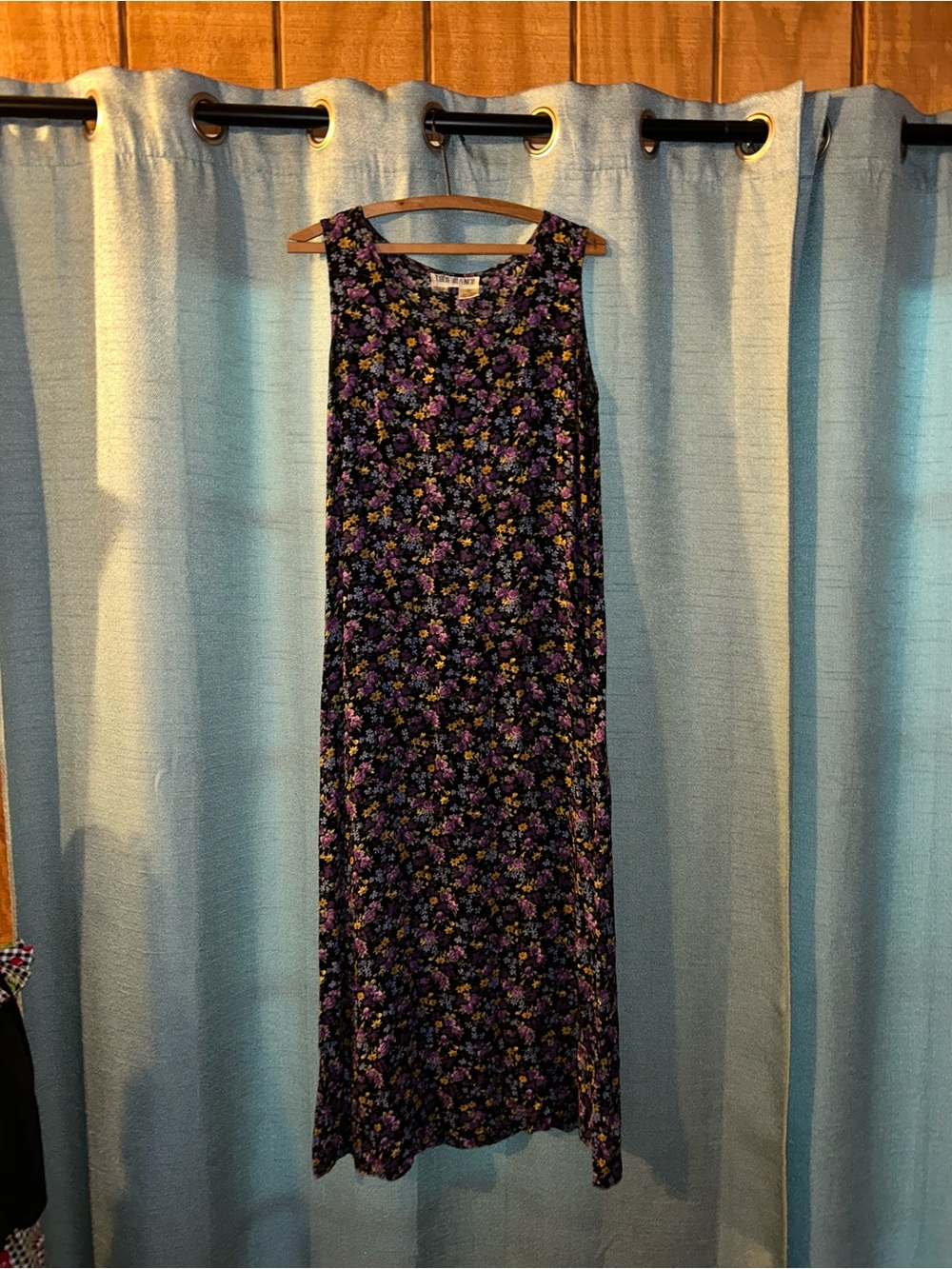 Vintage Floral Maxi Dress - Purple & Yellow Floral Coco Blanco